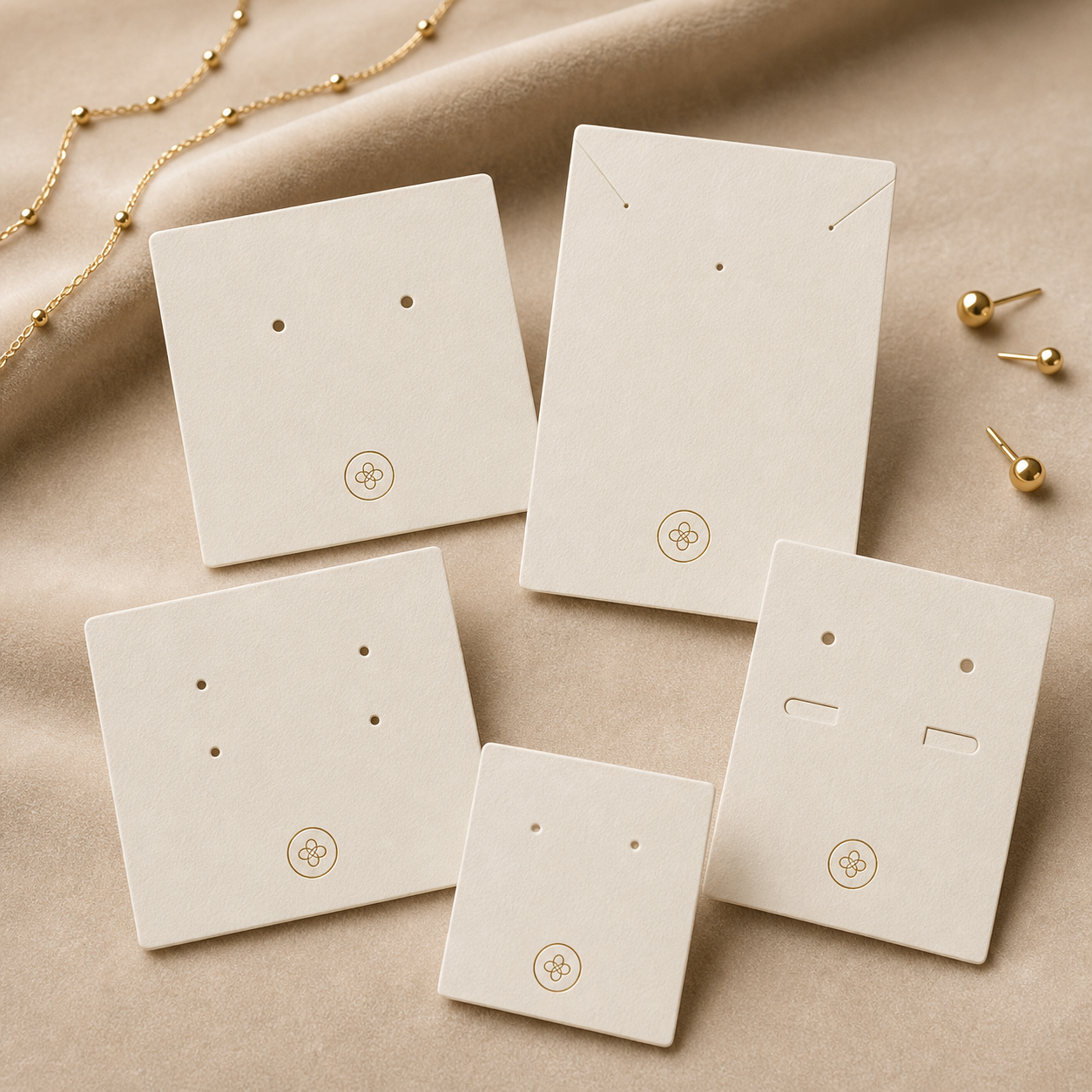 Custom jewelry display cards with low MOQ jewelry packaging set